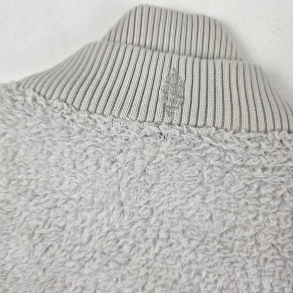 FP Movement Jacket Womens Medium Gray Sherpa Fleece Bomber Full Zip Cropped - Picture 10 of 12